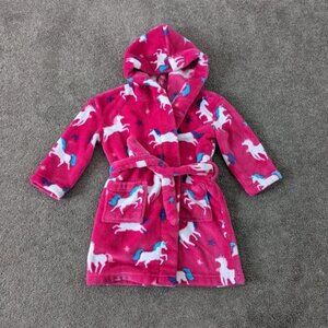Hatley Girl's Pink Unicorn Robe Size 2-3 years old